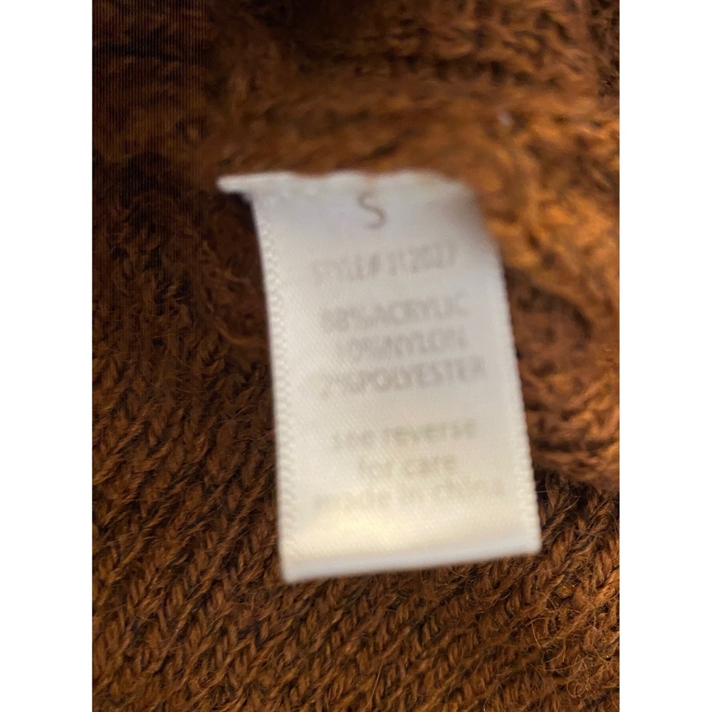 Active USA Women Rust Brown Double Breasted Knit Cardigan Sweater Small Academia - Picture 8 of 9